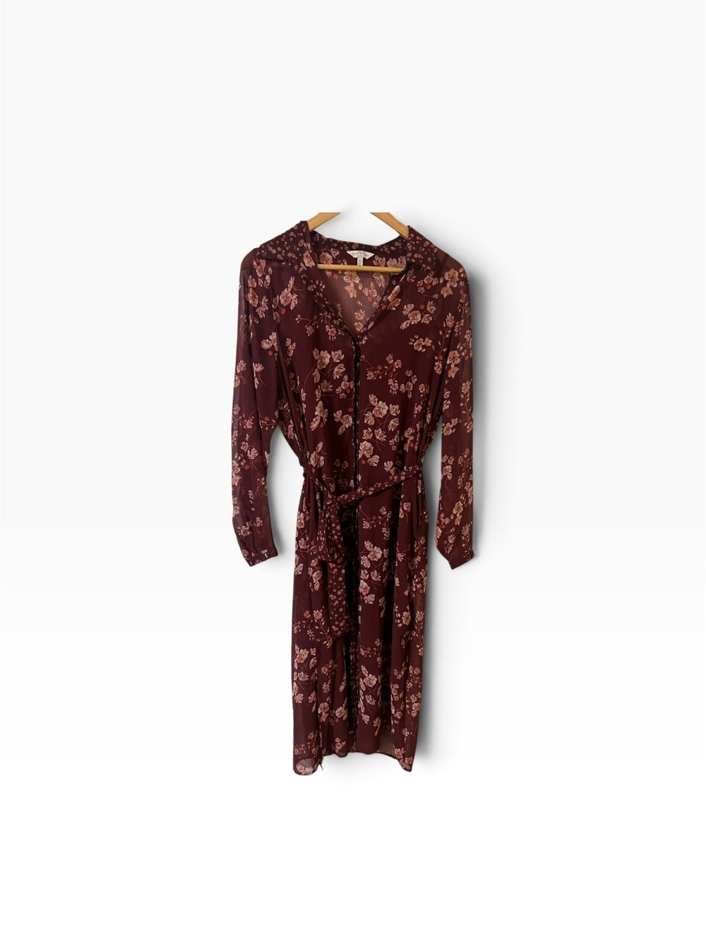 Lucky Brand Floral Midi Dress in Burgundy, Size M